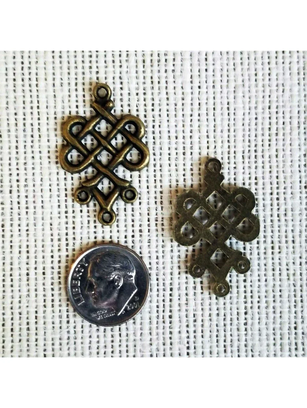 Antique Brass Celtic Knot Chandelier Earring Findings Art Deco Steampunk 2pcs